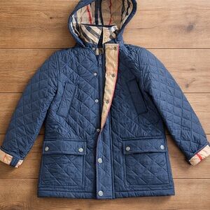 Burberry Kids (8Y) Quilted Blue Jacket